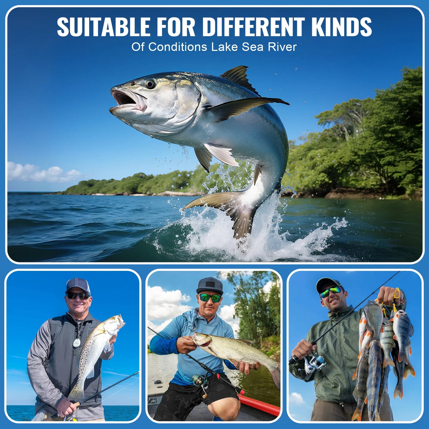 16Pcs Spinner Fishing Lures Set with Tackle Box