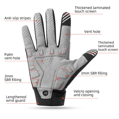 Full-Finger Touchscreen-Compatible Cycling Gloves Men/Women