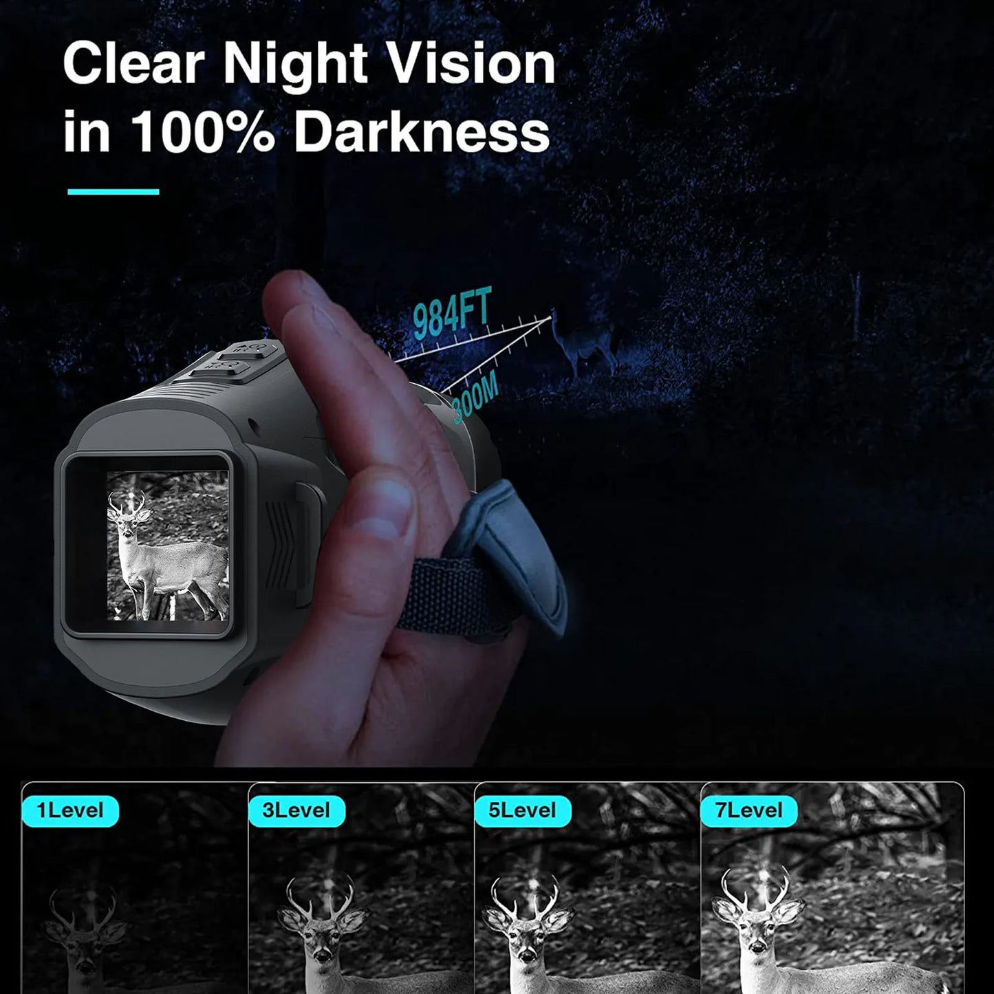Night Vision Monocular 1080p Video 5X Digital Zoom