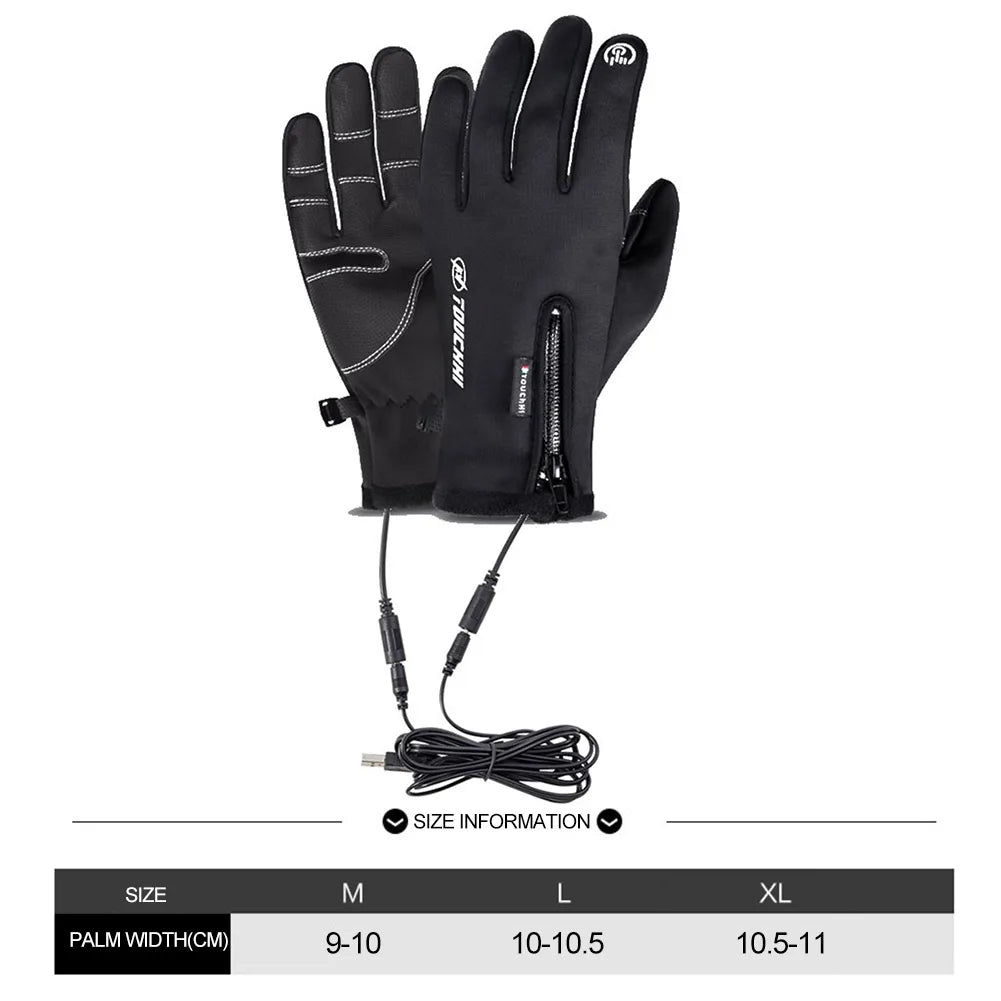 USB Touch Screen Warm Heated Gloves