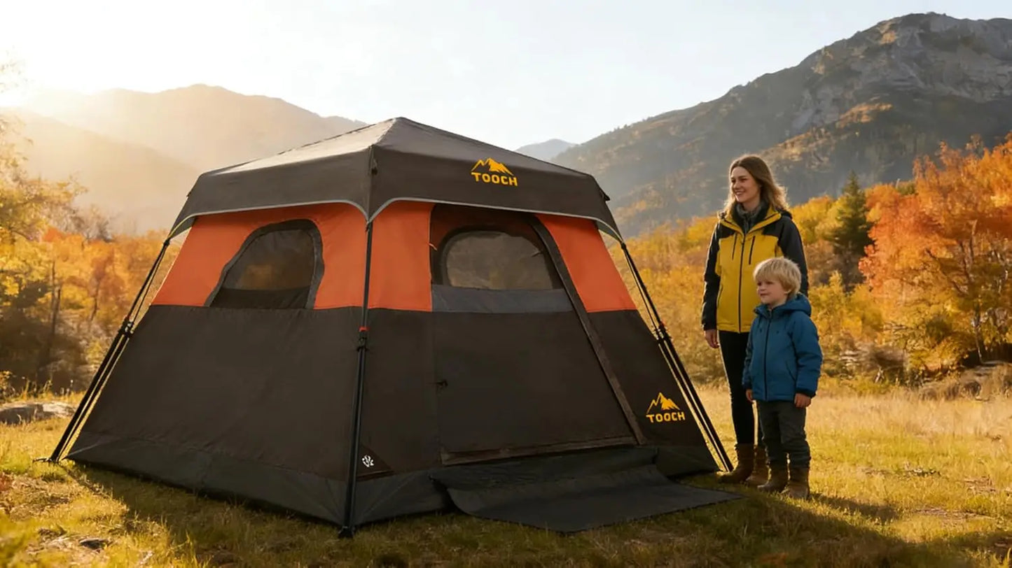 Waterproof 3-4 Person Instant Pop-Up Camping Tent quick set-up