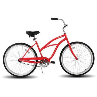 26 Inch Women's Beach Cruiser Bike, Single Speed Bike