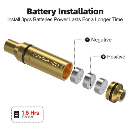 6.5MM Brass Red Dot Laser Boresight Scope Alignment