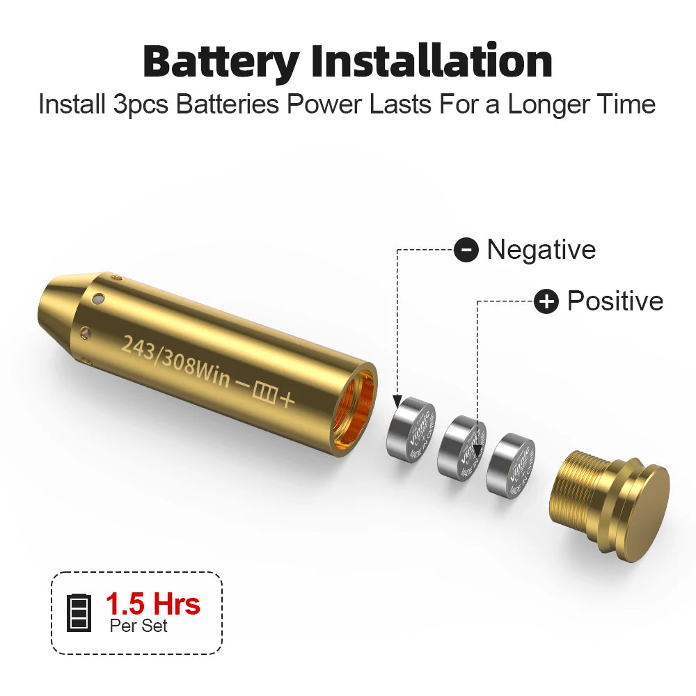 308WIN Brass Red Dot Laser Rifle Scope Sighting.