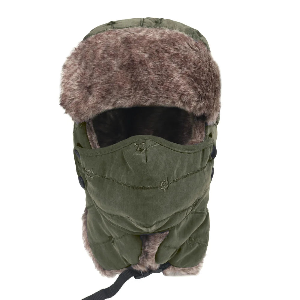 Cold Weather Outdoor Hat with Earflaps Windproof Mask