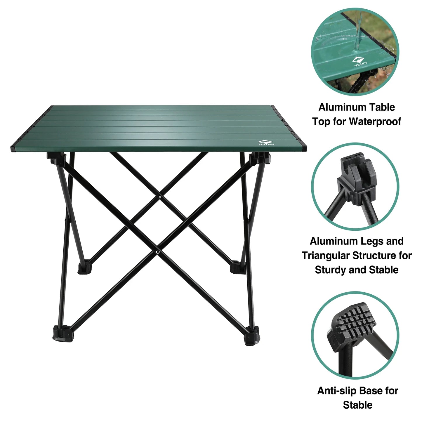 Portable Camping Side Table, Ultralight Aluminum with Carry Bag