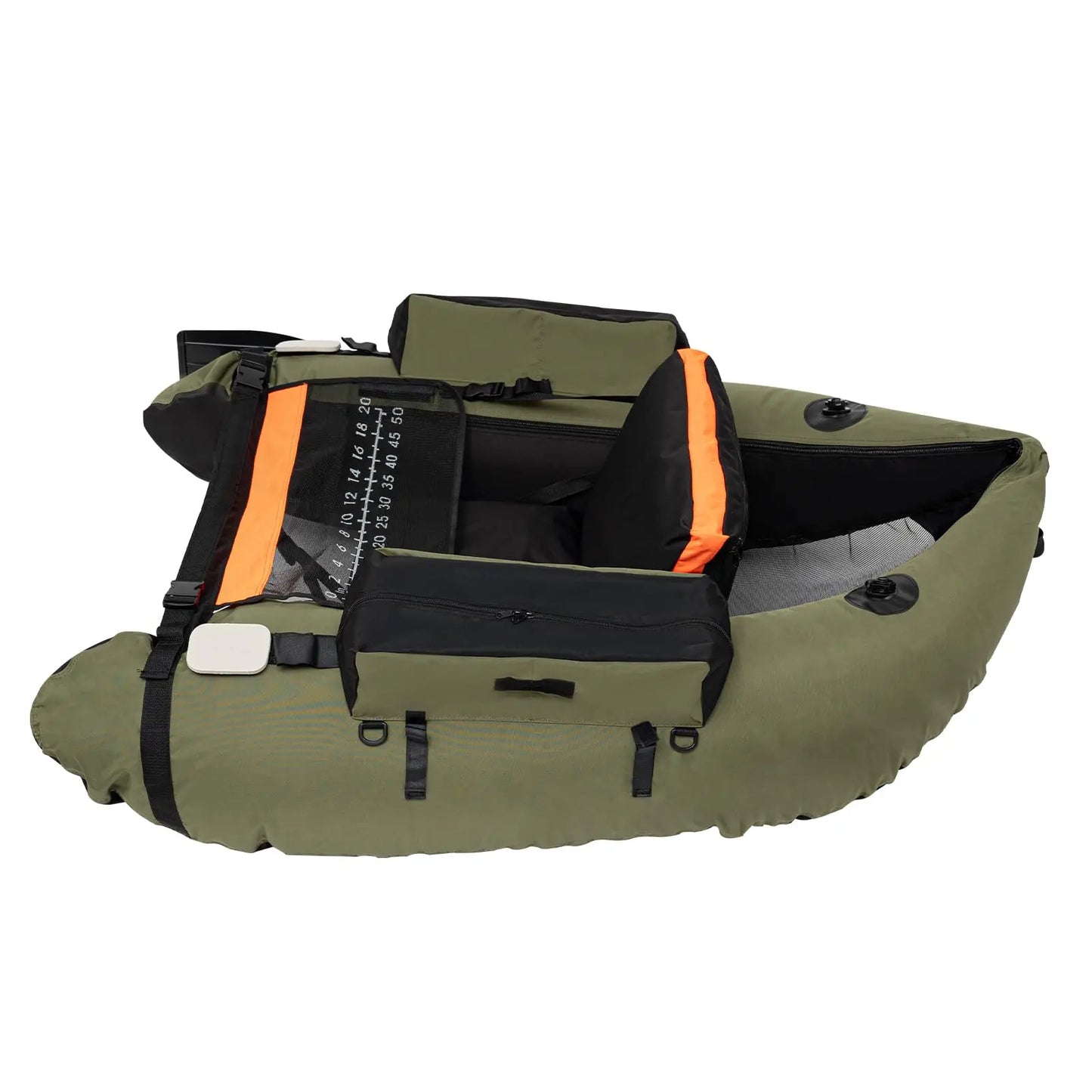 U-Shaped Fishing Raft with Hand Pump, Paddle, Storage