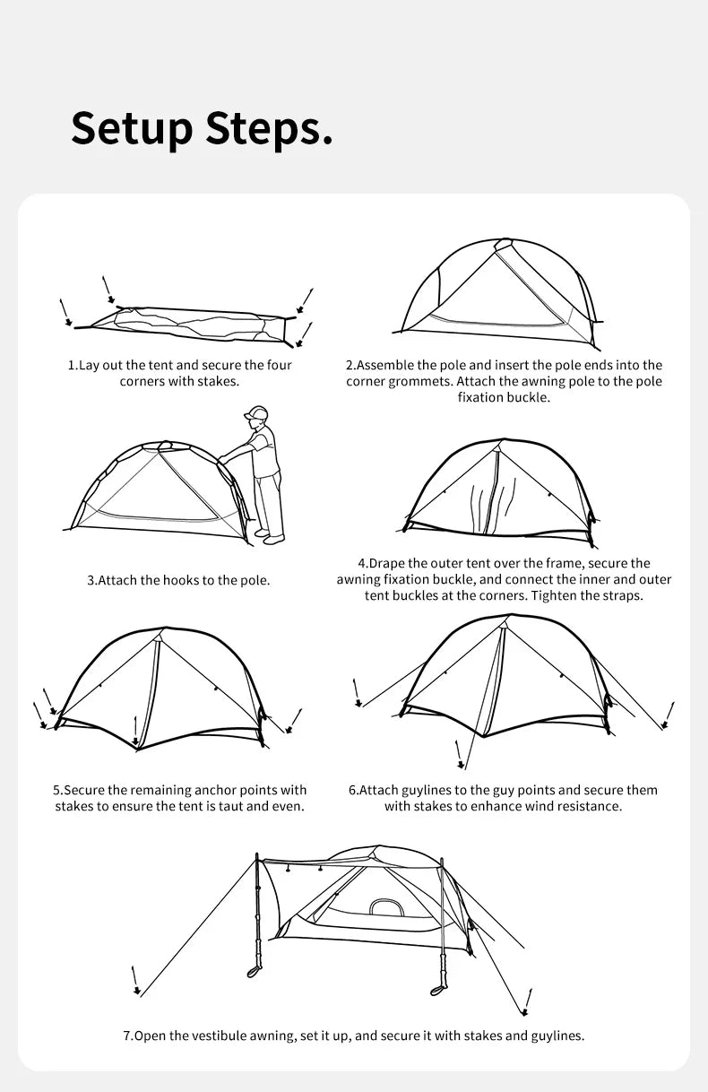 Naturehike Mongar UL Tent 2 Person 3 Season Camping Tent