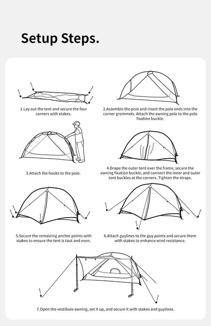 Naturehike Mongar UL Tent 2 Person 3 Season Camping Tent