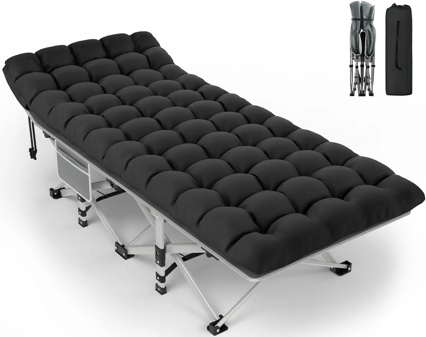 Adults, Heavy-Duty Portable Cot With Mattress.