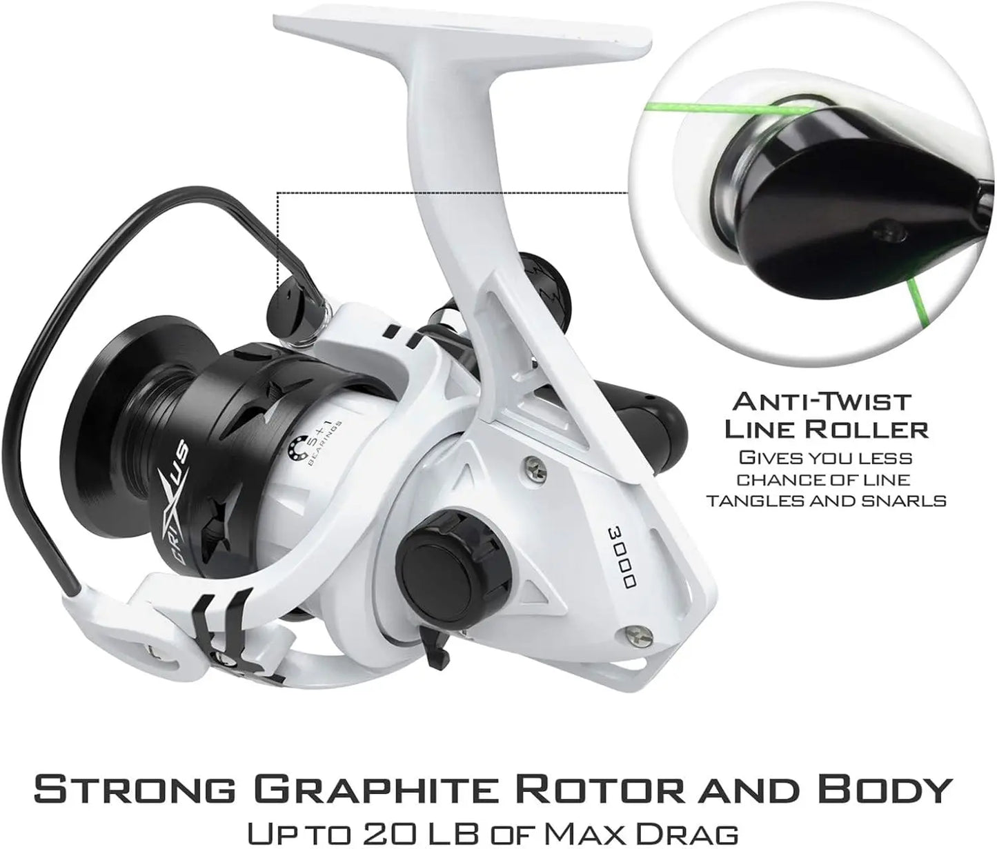 High Performance Fishing Rod/Reel Combo, IM6 Graphite 2-Piece