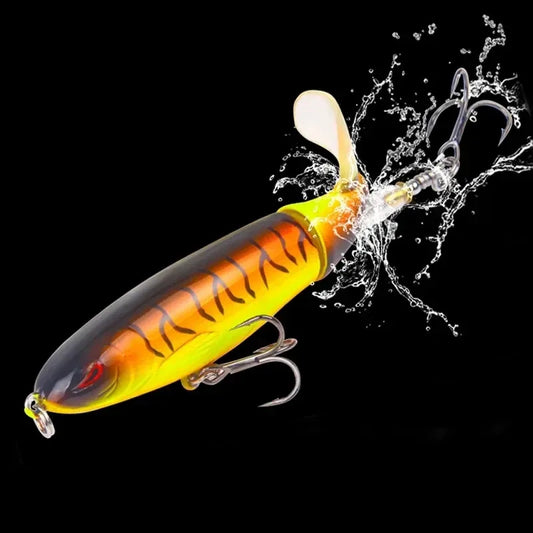 1-8Pcs Topwater Fishing Lure Artificial Bait Soft Rotating Tail