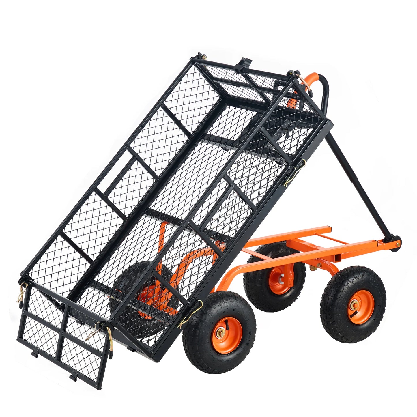 Versatile Metal Dump Cart with 400lbs/800lbs Capacity