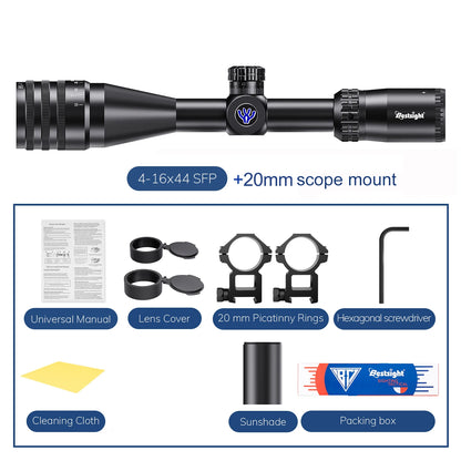 Ringsight rifle scope with accessories on a white background