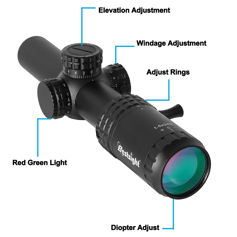 1-5X24 Red and Green Illuminated Reticle Hunting Scopes