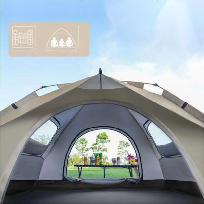 Outdoor Automatic Camping Tent with Two Doors & Windows