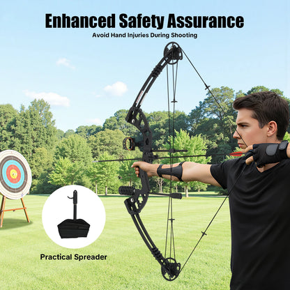 30-55 lbs Compound Bow Adjustable Draw Weight and Length with 3-Pin Sight 12 Arrows Complete Arch Set for Adults Right Hand