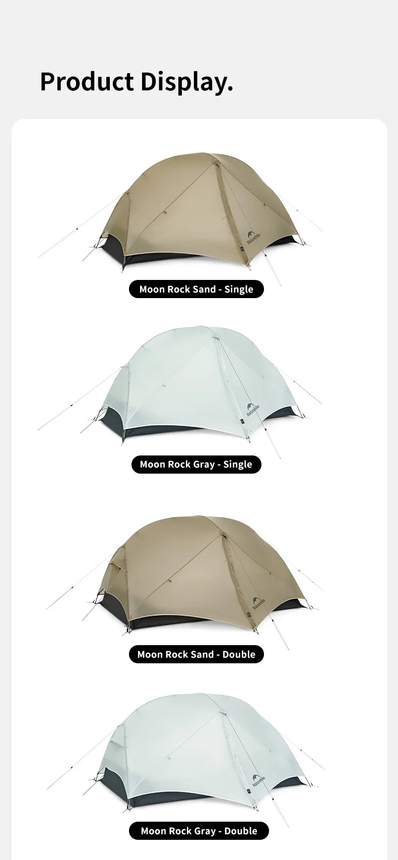 Naturehike Mongar UL Tent 2 Person 3 Season Camping Tent