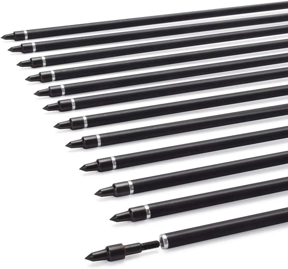 6/12PCS 26/28/30" Carbon Hunting Arrows, Spine 500, 100 Grain