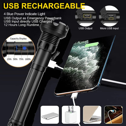 7-Mode High Lumen LED Rechargeable Flashlight