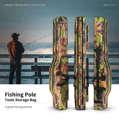 Fishing Pole Storage Bag Waterproof Oxford Fishing Reel Tackle Storage Bag Case Large Capacity for Men Travel Gift