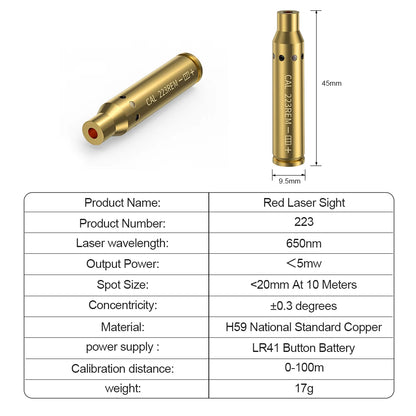 .223REM Cartridge Laser Brass Bore sighter for Rifle Scope