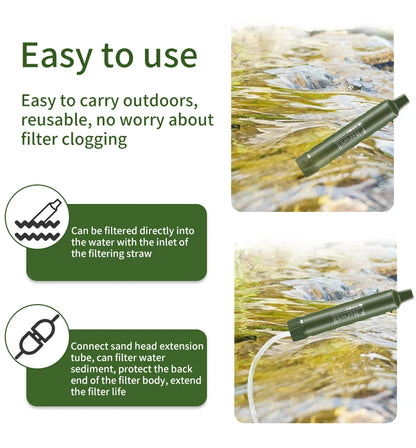 Water Filter Straw Purifier Personal Outdoor Survival Hiking