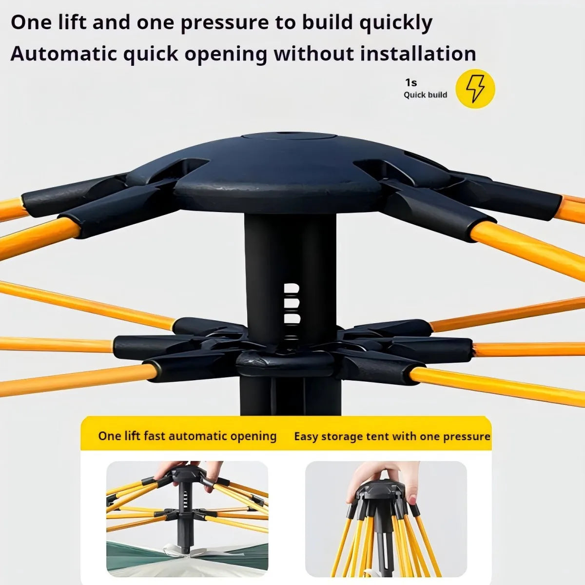 Outdoor Automatic Camping Tent with Two Doors & Windows