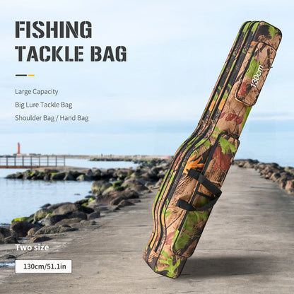Fishing Pole Storage Bag Waterproof Oxford Fishing Reel Tackle Storage Bag Case Large Capacity for Men Travel Gift