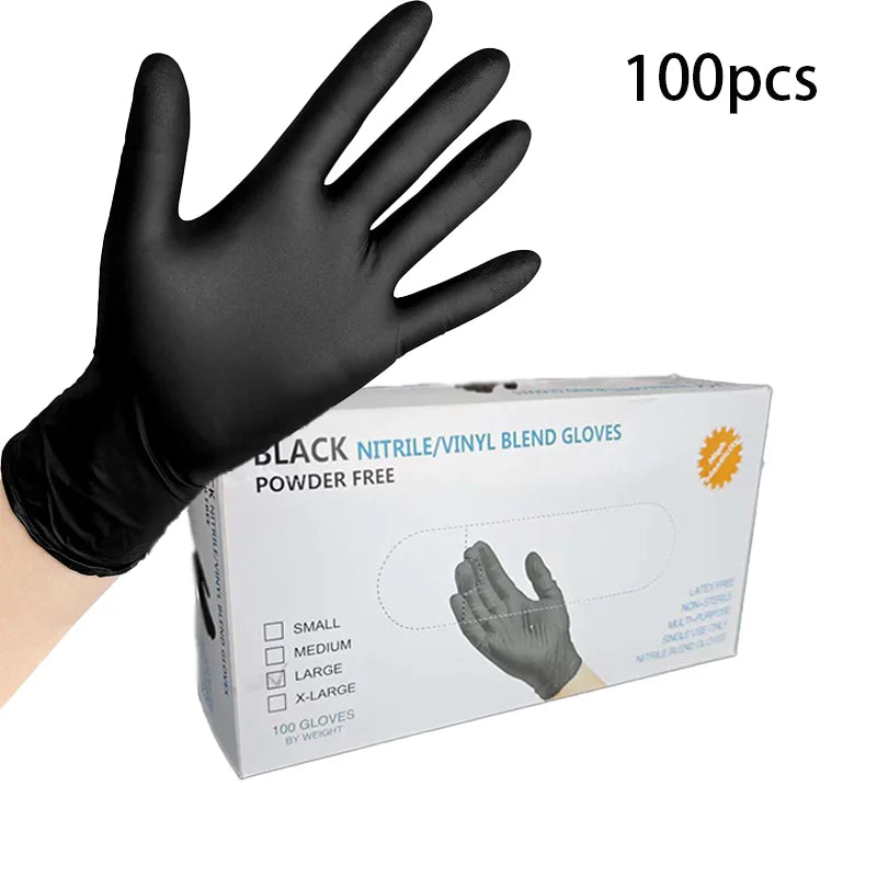 Heavy Duty Black Nitrile Gloves 100PCS,