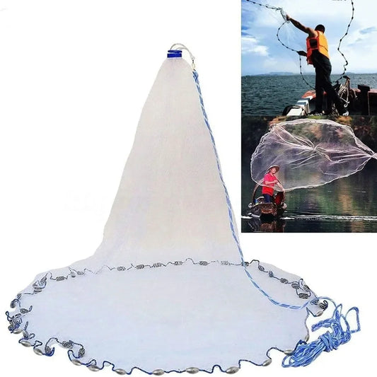 Cast Net 10ft with Heavy Duty Zinc Sinker Weight