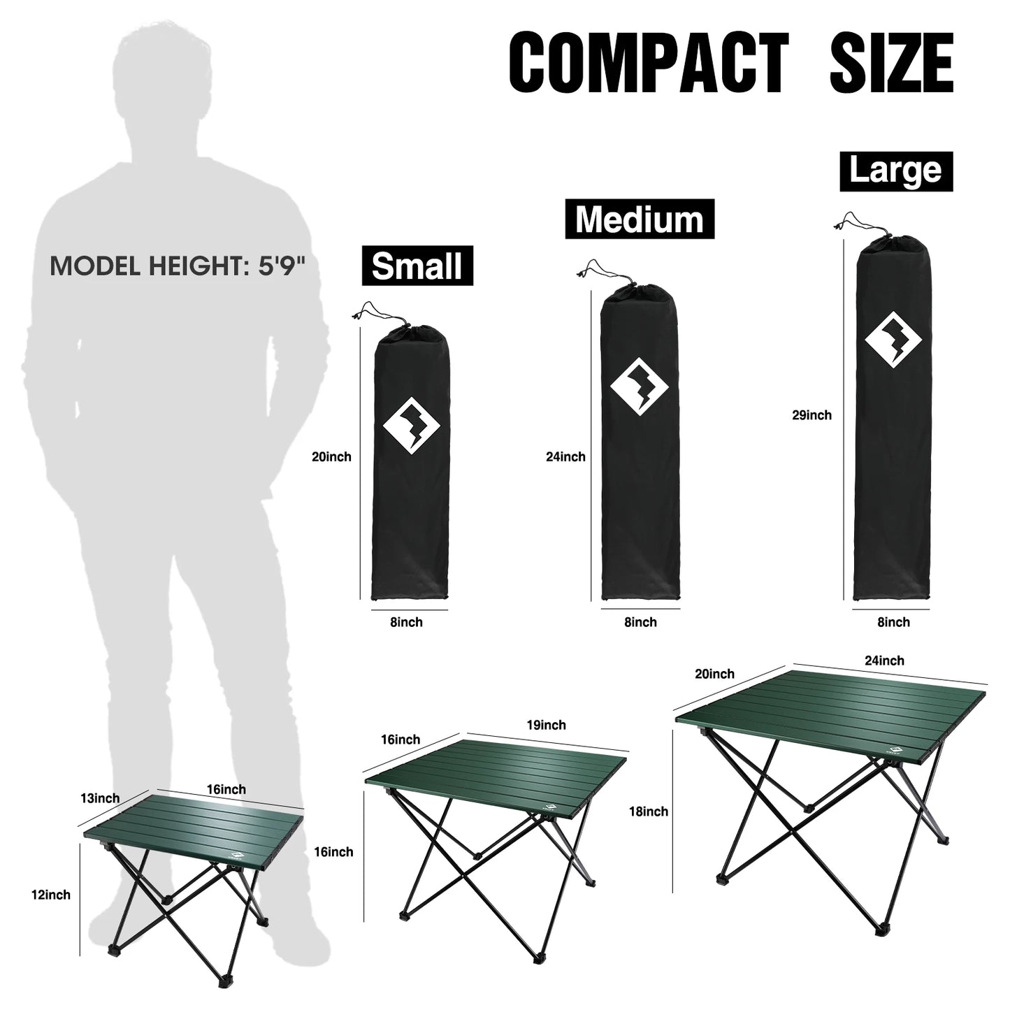 Portable Camping Side Table, Ultralight Aluminum with Carry Bag