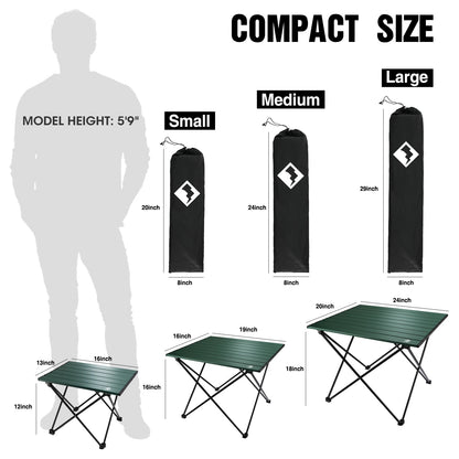 Portable Camping Side Table, Ultralight Aluminum with Carry Bag
