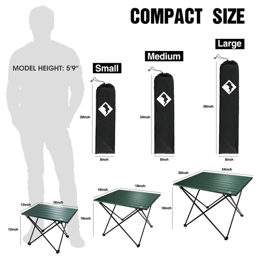 Portable Camping Side Table, Ultralight Aluminum with Carry Bag