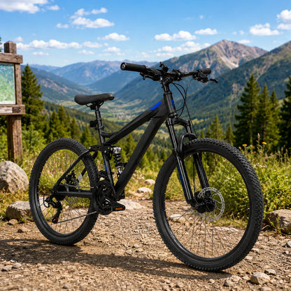 24/26/27.5 Inch Full Suspension Mountain Bike 21-Speed.