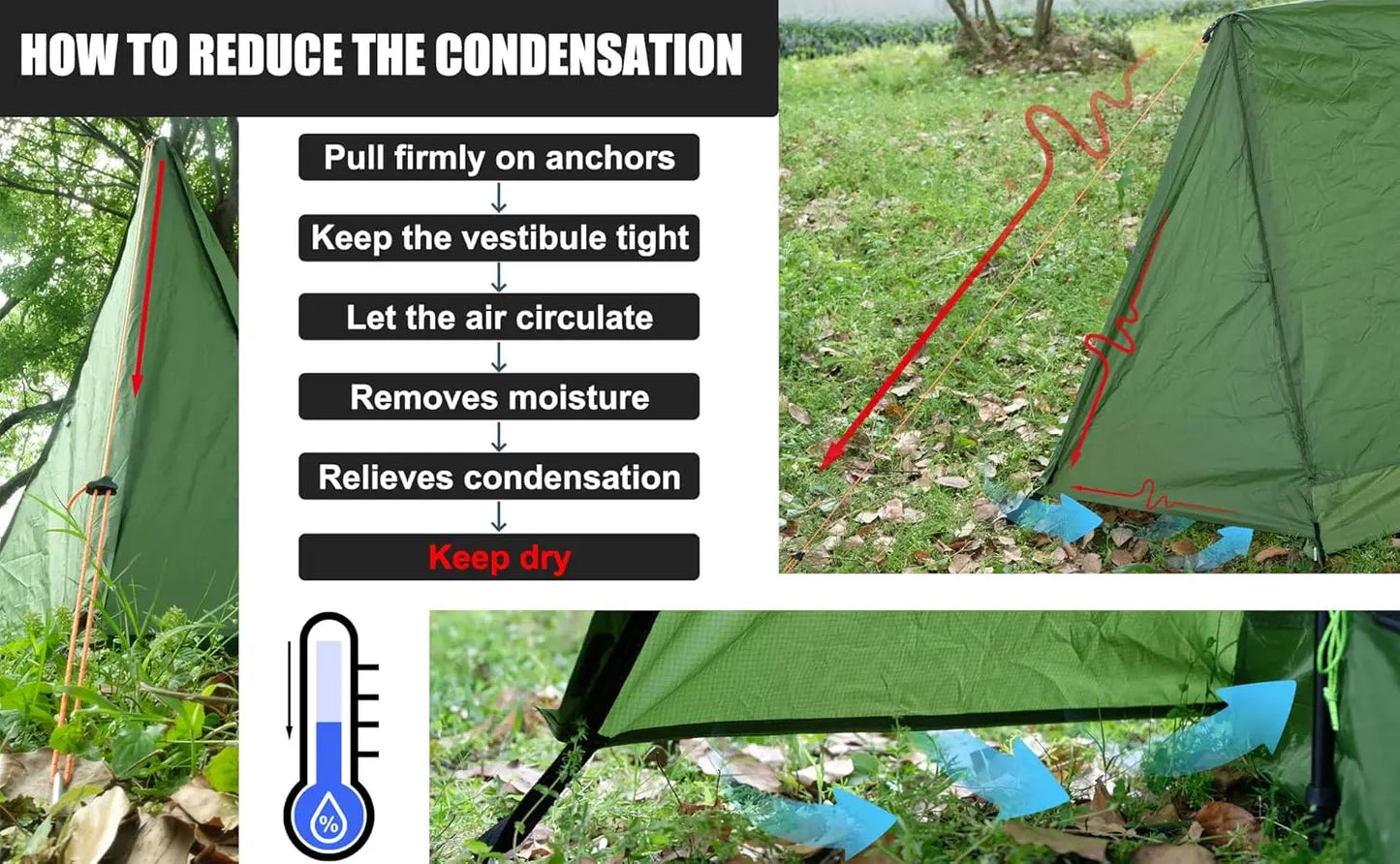 Ultralight 2-Person Trekking Pole Tent for Backpacking.
