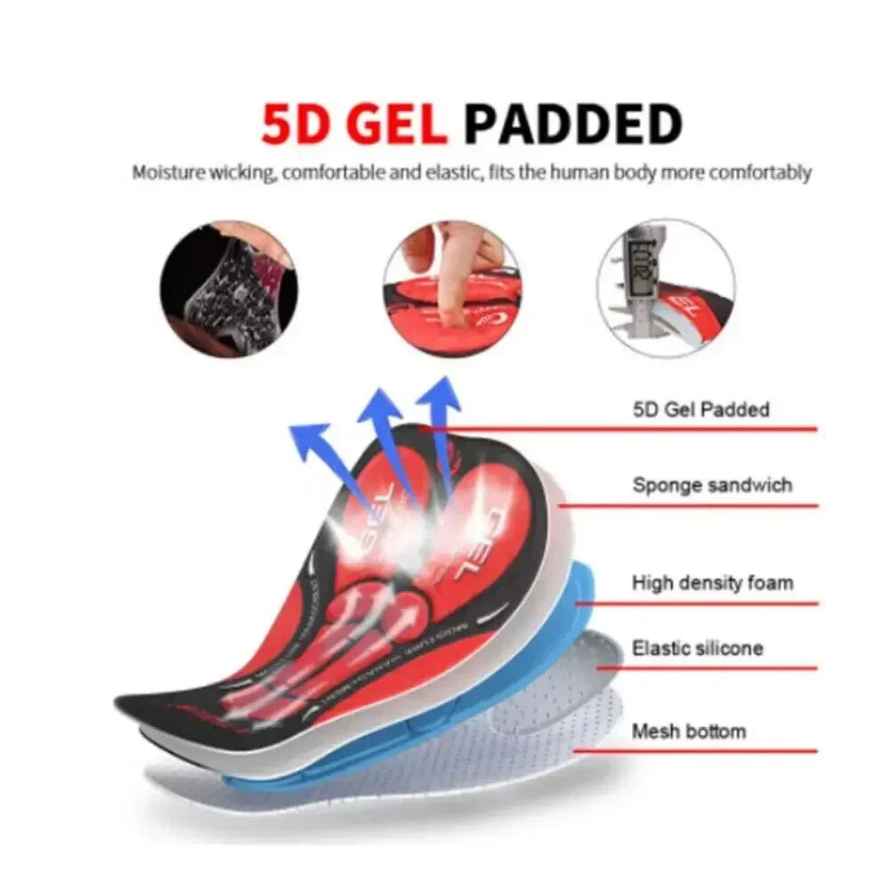 Men's Cycling Shorts Padded Gel Shockproof Breathable