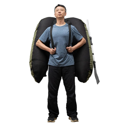 U-Shaped Fishing Raft with Hand Pump, Paddle, Storage