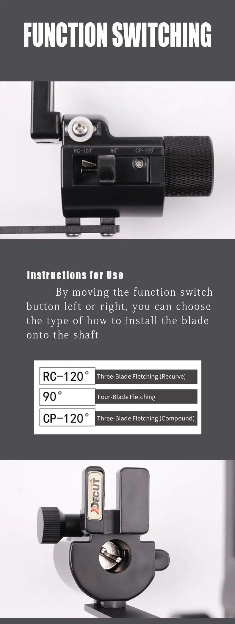 Die-cut Fletching Jig 90°/120° Adjustable Stick Bonding Vanes Tool