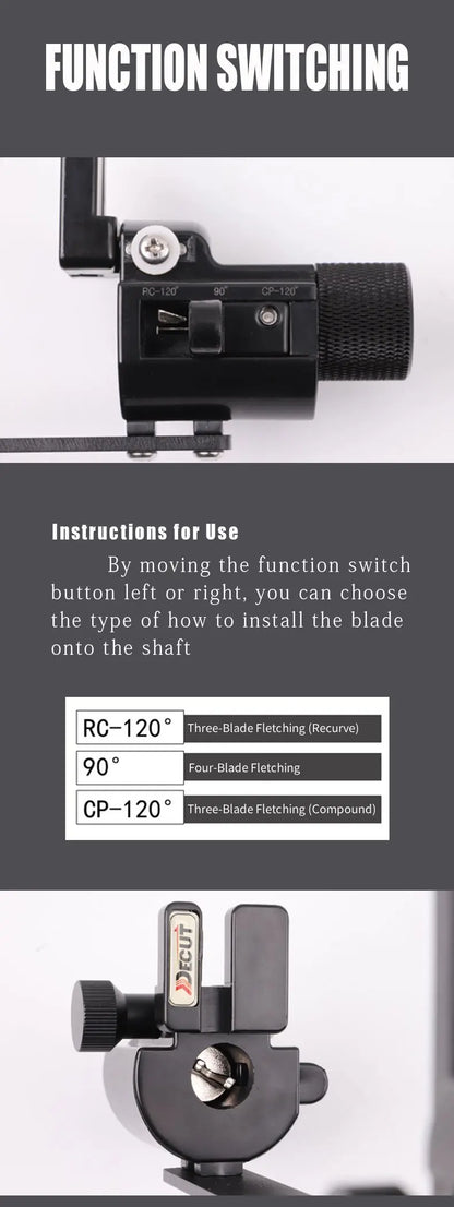 Die-cut Fletching Jig 90°/120° Adjustable Stick Bonding Vanes Tool
