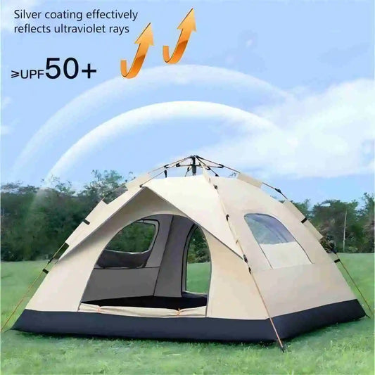 Outdoor Automatic Camping Tent with Two Doors & Windows